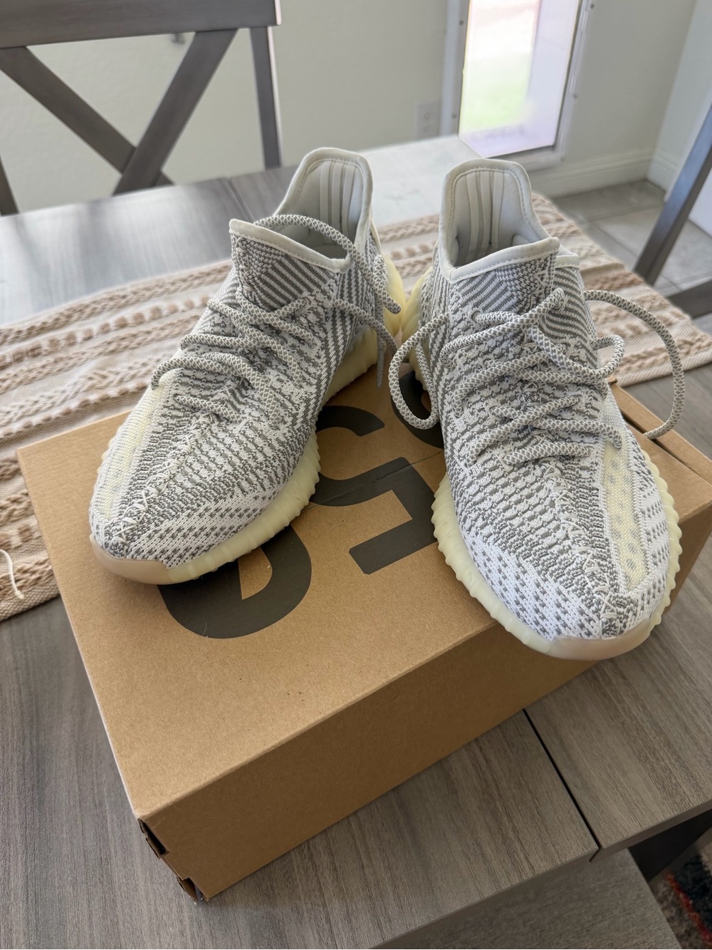 Yeezy Boost 350 V2 Cream/Gray Knit Sneakers